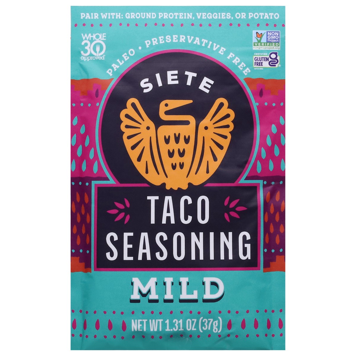 slide 1 of 13, Siete Mild Taco Seasoning 1.31 oz, 1 ct