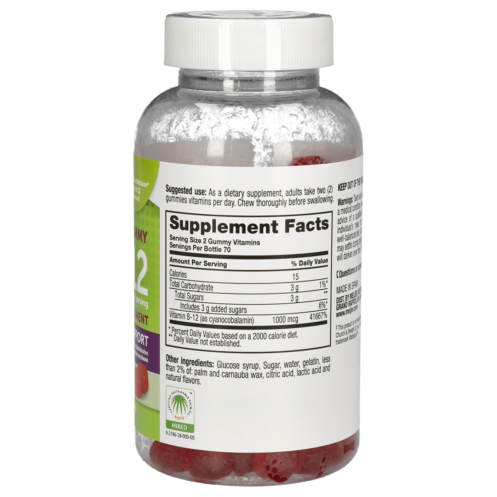 slide 4 of 9, Meijer B-12 Supplement Gummies, 140 ct