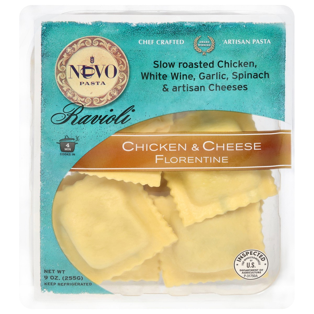slide 1 of 14, Nuovo Chicken & Cheese Florentine Ravioli 9 oz, 