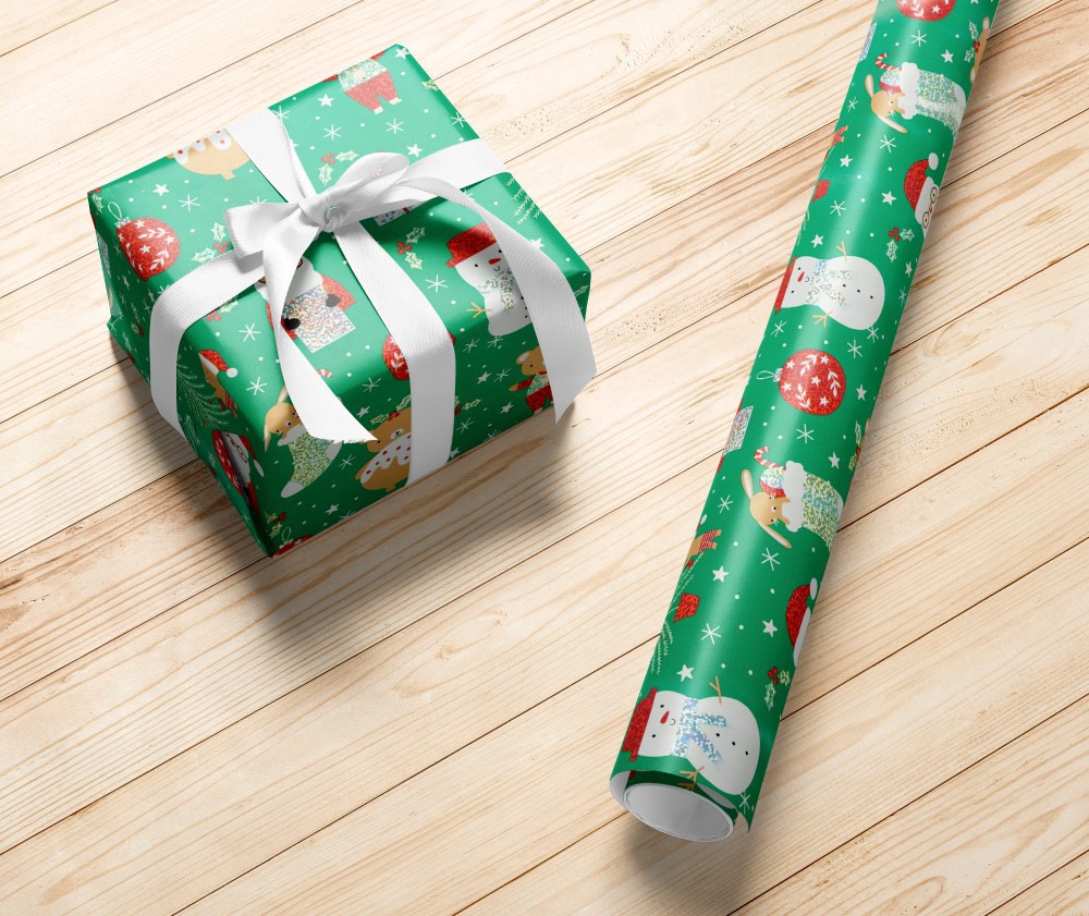 slide 3 of 4, Holiday Home 40 In x 6 Ft First Christmas Gift Wrap Roll, 1 ct