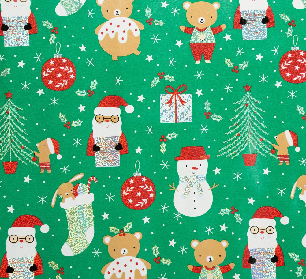 slide 2 of 4, Holiday Home 40 In x 6 Ft First Christmas Gift Wrap Roll, 1 ct