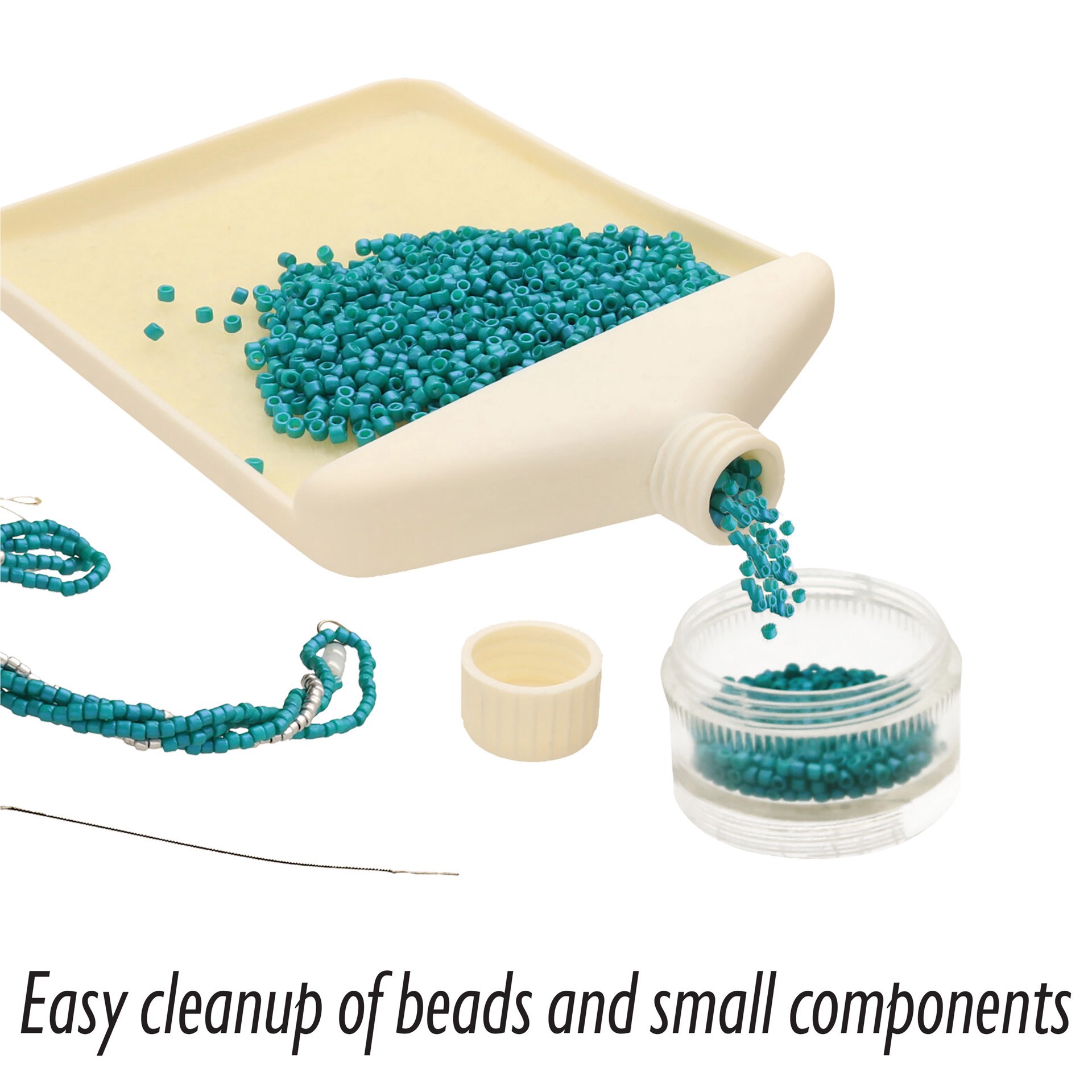 slide 4 of 6, The Beadsmith Basic Elements Small Funnel Tray With Mat, 3 in x 4.75 in