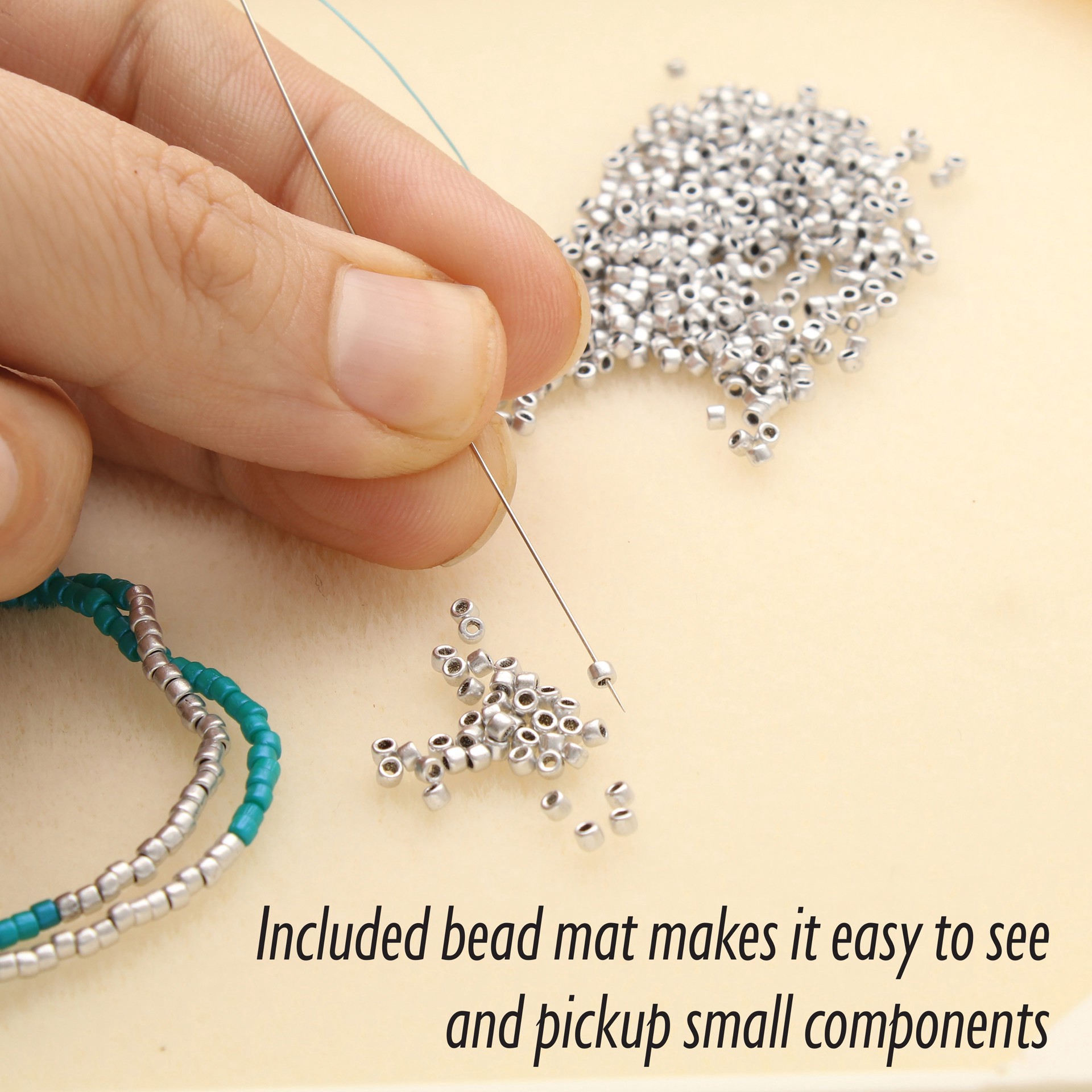 slide 5 of 6, The Beadsmith Basic Elements Small Funnel Tray With Mat, 3 in x 4.75 in