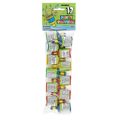 slide 1 of 1, Unique Industries Party Poppers, 12 CT, 1 ct