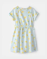 Carters Girls Lemon French Terry Dress - Green/Yellow Blue 5