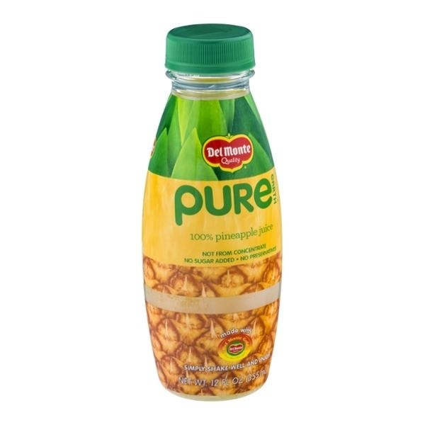 slide 1 of 1, Del Monte Pure Earth 100% Juice, Pineapple, 12 oz