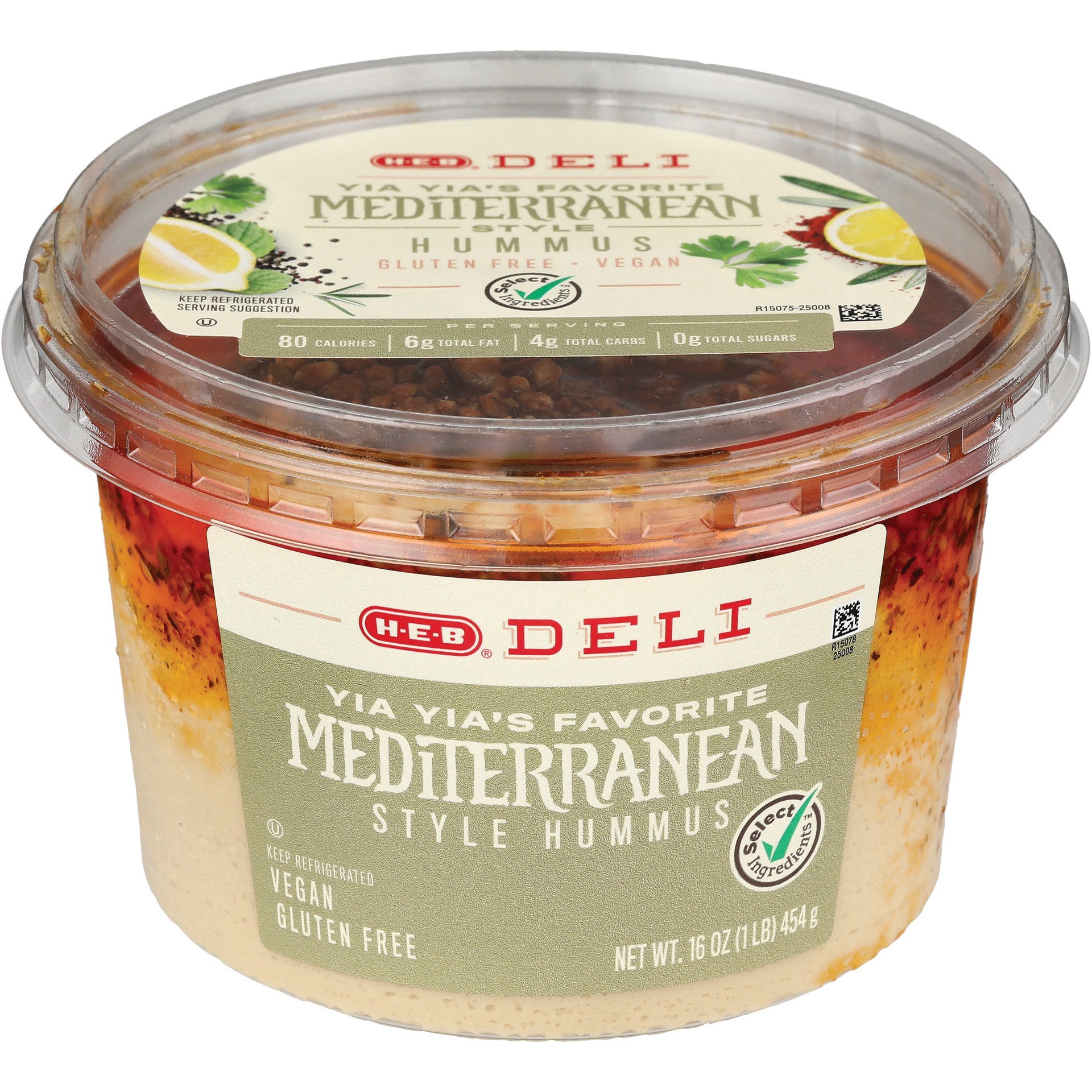 slide 1 of 1, H-E-B Deli Hummus - Yia Yia Mediterranean Style, 16 oz