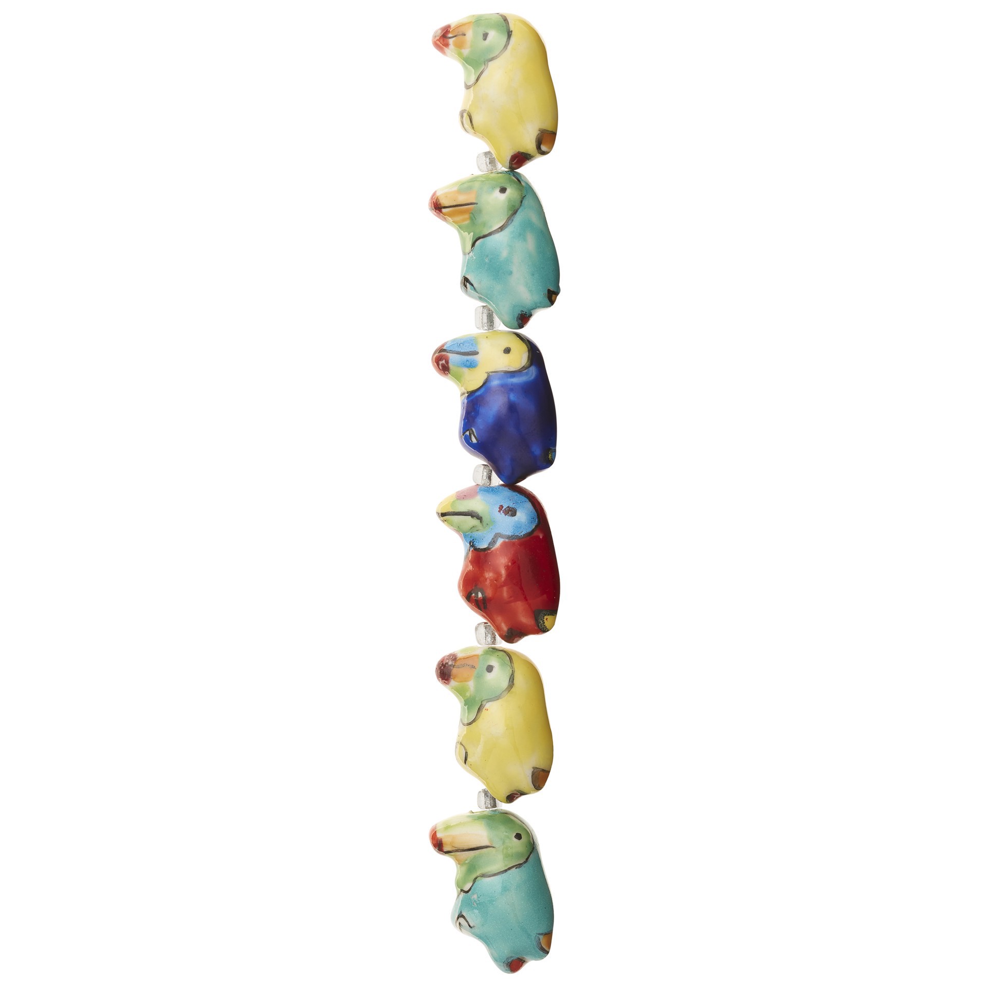 slide 3 of 3, Ceramic Toucan Beads, 22mm By Bead Landing, 22mm