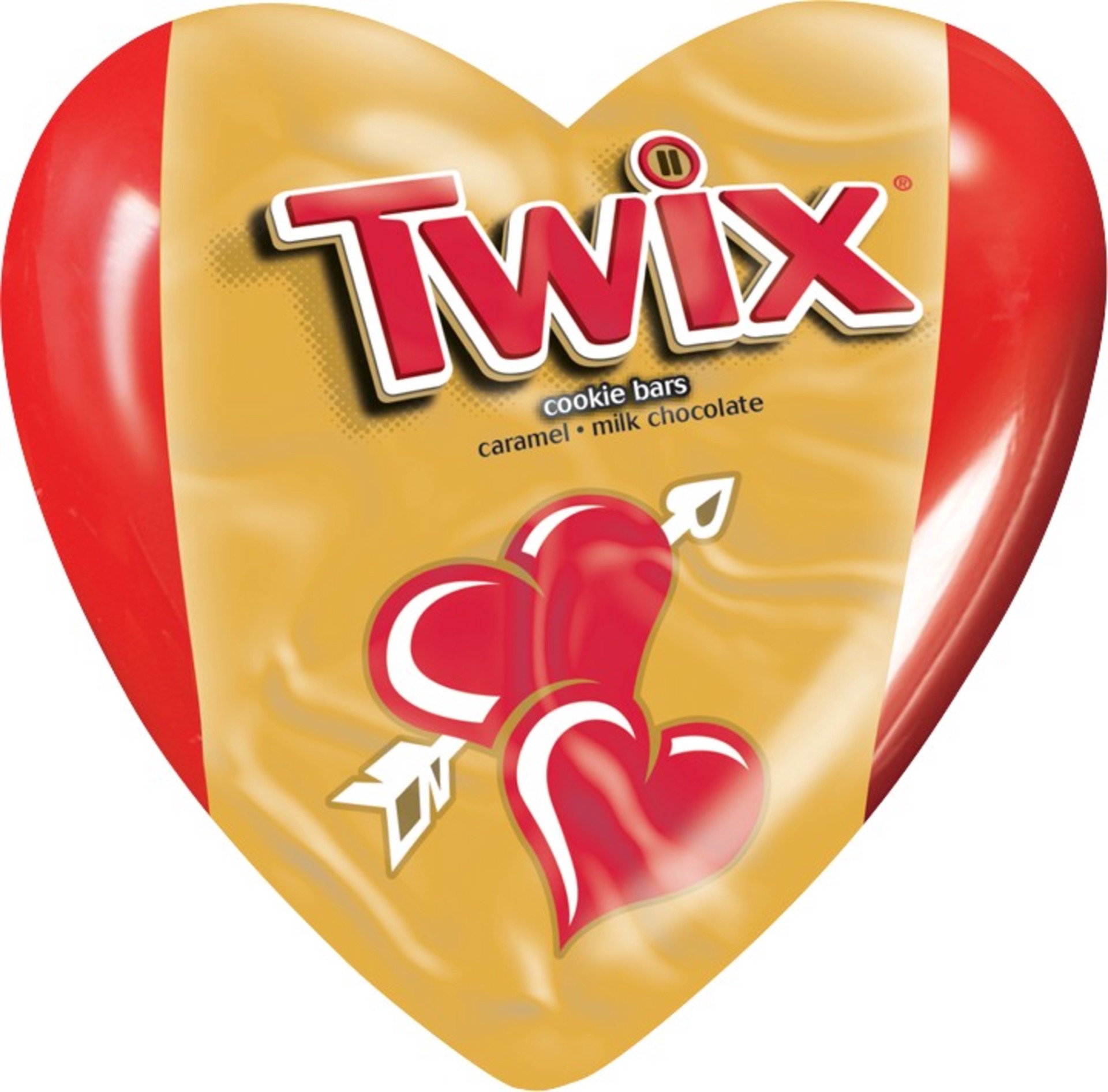 slide 1 of 6, TWIX Valentine's Caramel Minis Size Chocolate Cookie Bar Candy-Filled Hearts 1.25-oz., 1.25 oz