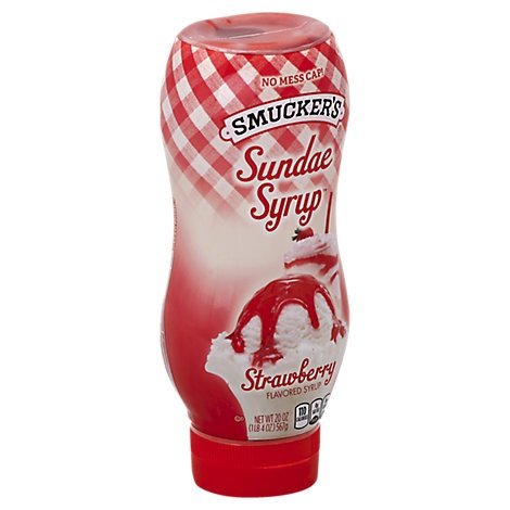 slide 1 of 1, Smuckers Sundae Syrup Flavored Strawberry, 20 oz