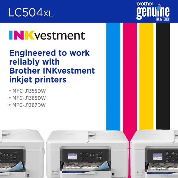 slide 7 of 8, Brother LC504XLBK Black High Yield Ink Cartridge,, 1 ct