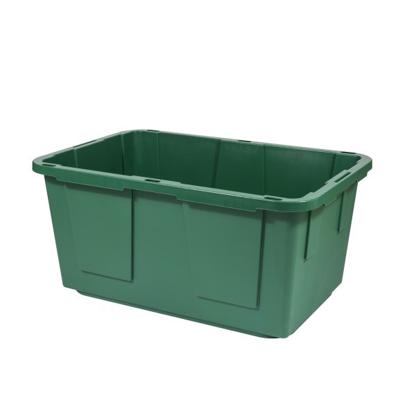 slide 3 of 6, GreenMade® Professional Storage Tote With Handles/Snap Lid, 14-3/4""H x 20-1/4""W x 30-1/10""L, 27-Gallon, Green/Red, 1 ct