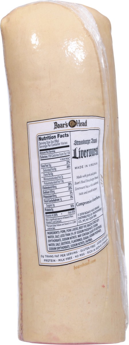 slide 4 of 9, Boar's Head Strassburger Brand Liverwurst 1 ea, 