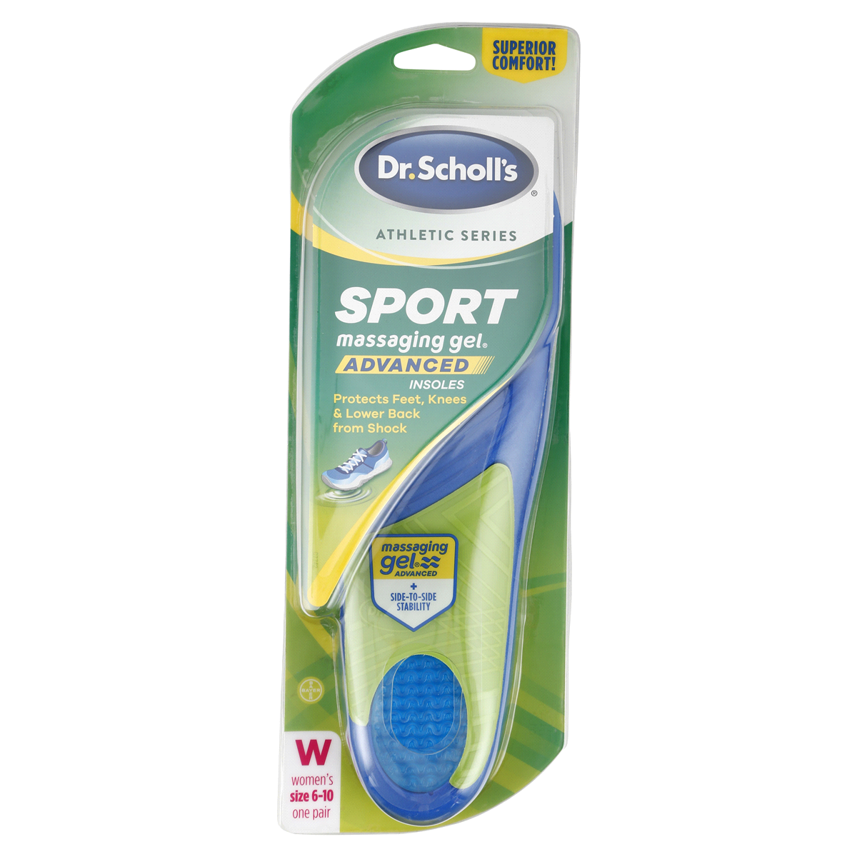 slide 1 of 2, Dr. Scholl's Womens Sport Insoles With Massaging Ge Size 610, 1 ct