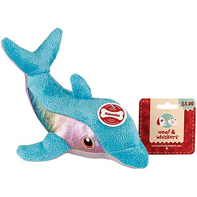 slide 1 of 1, Woof and Whiskers Dolphin Plush Dog Toy, 1 ct