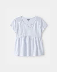 Oshkosh Girls Peplum Short-Sleeve Top - Blue Blue 6-6X
