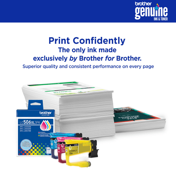 slide 3 of 8, Brother LC506XL3PK Cyan, Magenta, and Yellow High Yield Ink Cartridges, 3-Pack, 1 ct