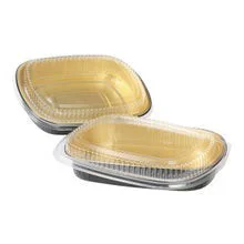 HFA Large Foil Pan With Lid, Black & Gold