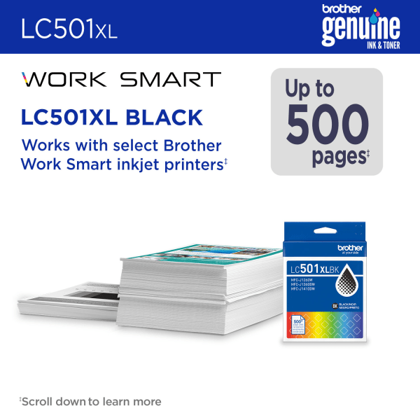 slide 3 of 7, Brother LC501XLBK Black High Yield Ink Cartridge, 1 ct