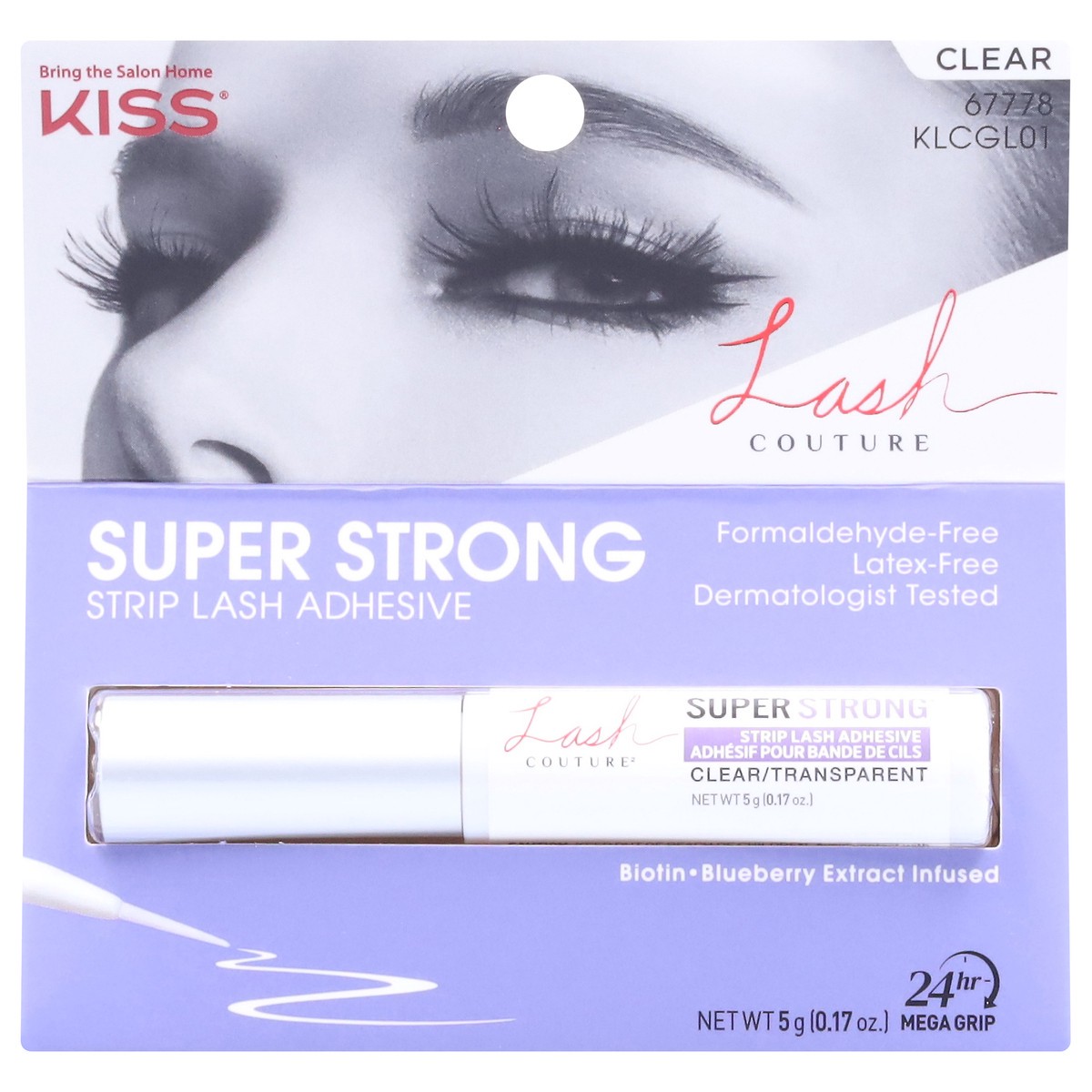 slide 1 of 9, Kiss Lash Couture Latex-Free Strip Lash Adhesive 0.17 oz, 1 ct