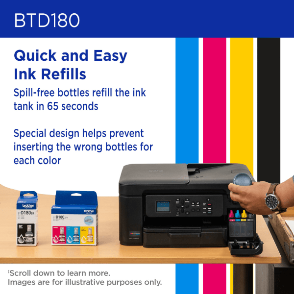 slide 2 of 7, Brother BTD180BK Black High Yield Ink Bottle, 1 ct