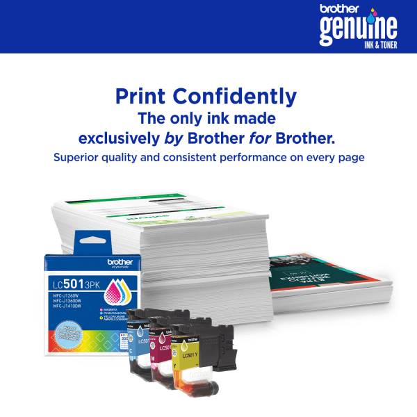 slide 6 of 7, Brother LC5014PK Standard Yield Black, Cyan, Magenta, and Yellow Ink Cartridges, 4 pack, 1 ct