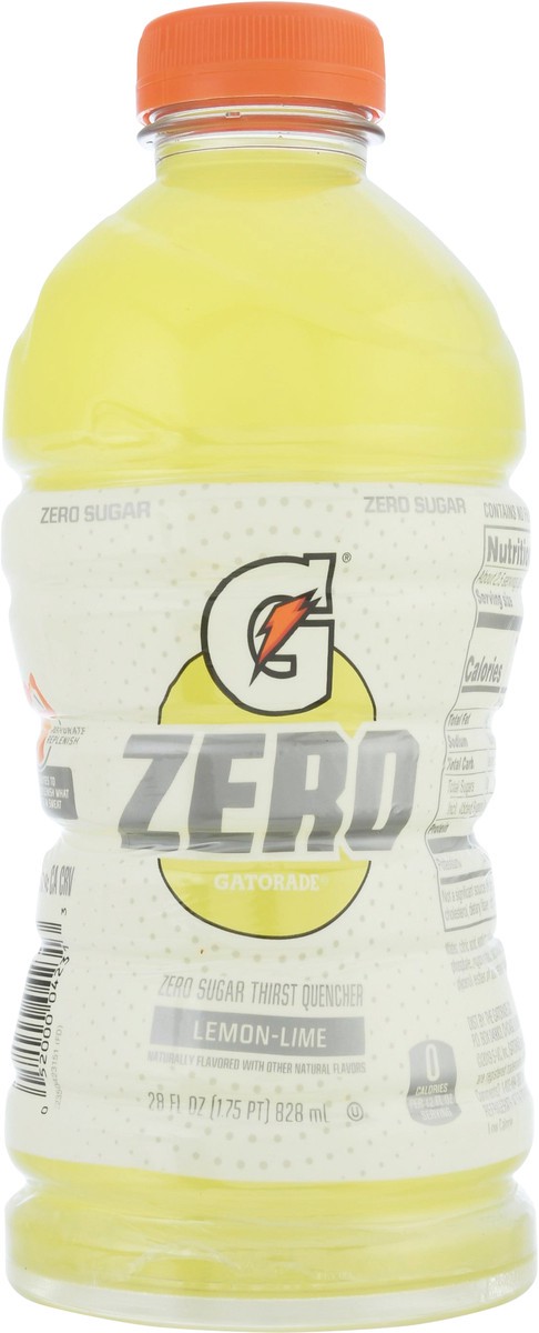slide 8 of 11, Gatorade Zero Zero Sugar Thirst Quencher Lemon-Lime - 28 fl oz, 28 fl oz
