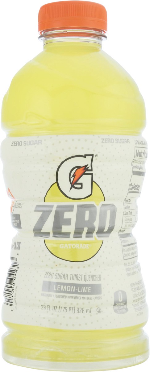 slide 7 of 11, Gatorade Zero Sugar Yellow Lemon Lime Sports Drink Bottle, 28 fl oz