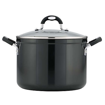 slide 1 of 1, Tramontina Non-Stick Gray Stock Pot with Lid, 8 qt