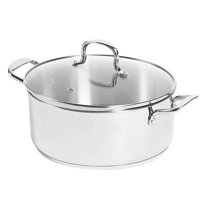 slide 1 of 1, SALT Stainless Steel Covered Dutch Oven, 7.5 qt