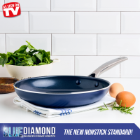 slide 10 of 19, Blue Diamond Enhanced Ceramic Non-Stick Frypan - Blue, 10 in