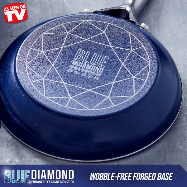 slide 7 of 19, Blue Diamond Enhanced Ceramic Non-Stick Frypan - Blue, 10 in