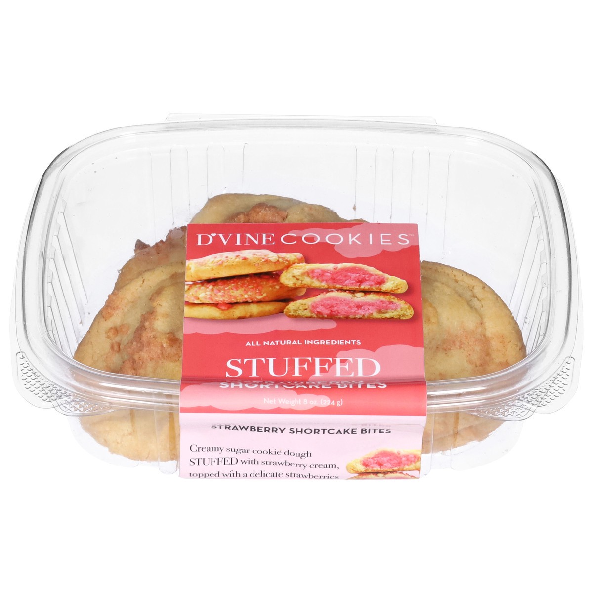 slide 4 of 4, D'Vine Cookies Stuffed Strawberry Shortcake Bites 8 oz, 8 oz