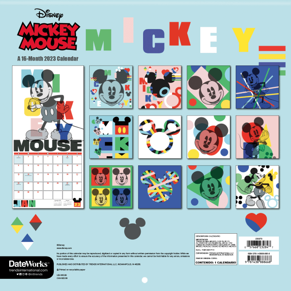 slide 2 of 2, DATEWORKS Mickey Mouse 12" X 12" Calendar, 1 ct