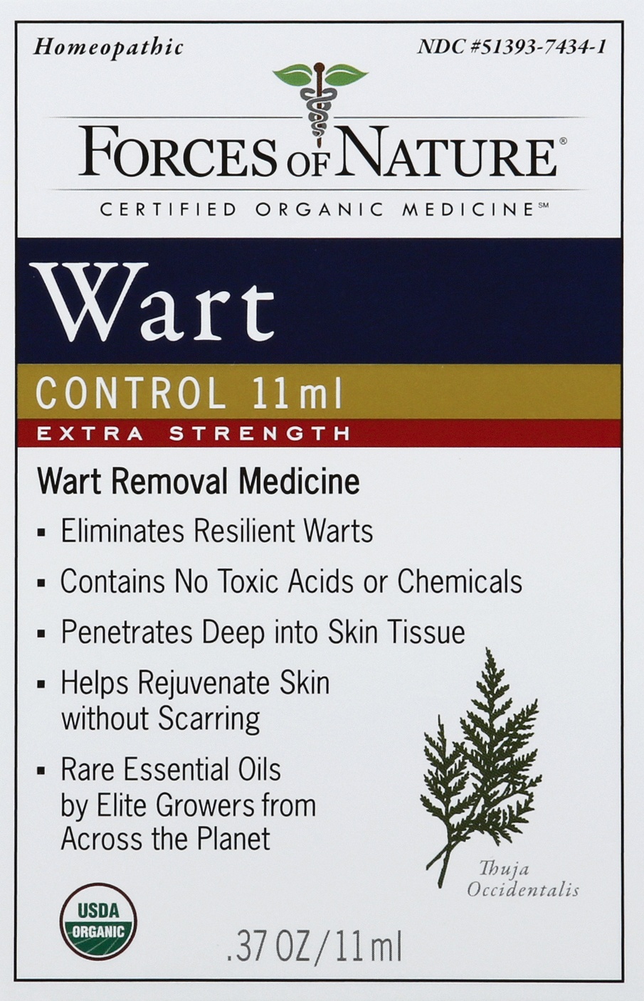 slide 1 of 1, Forces of Nature Wart Extra Strength Organic, 11 ml