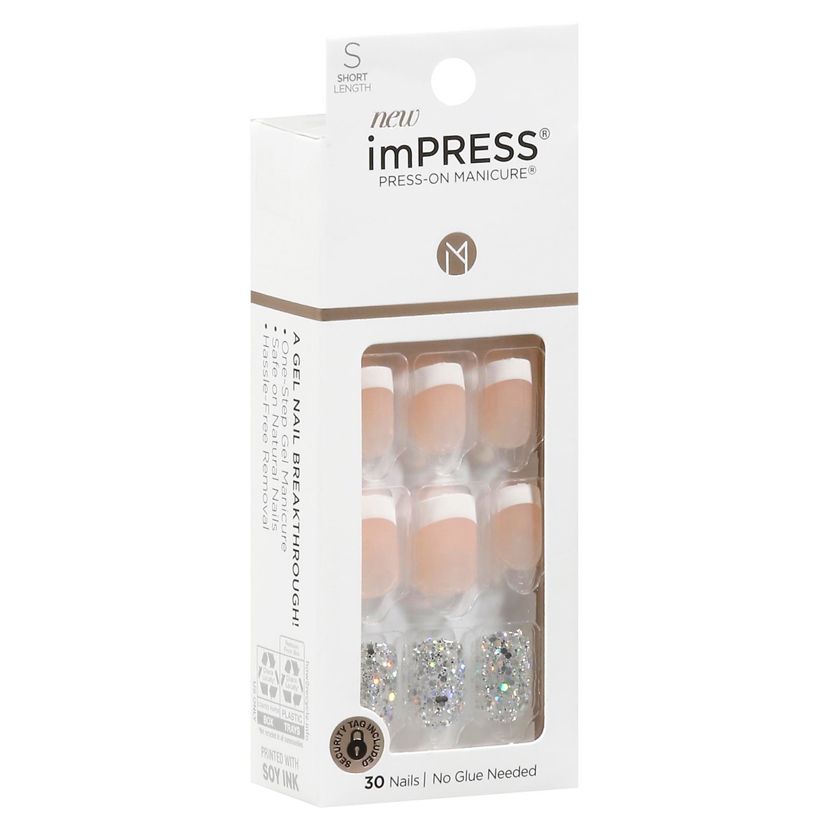 slide 2 of 14, imPRESS Press-On Manicure Time Slip Short Length Nails 30 ea, 30 ct