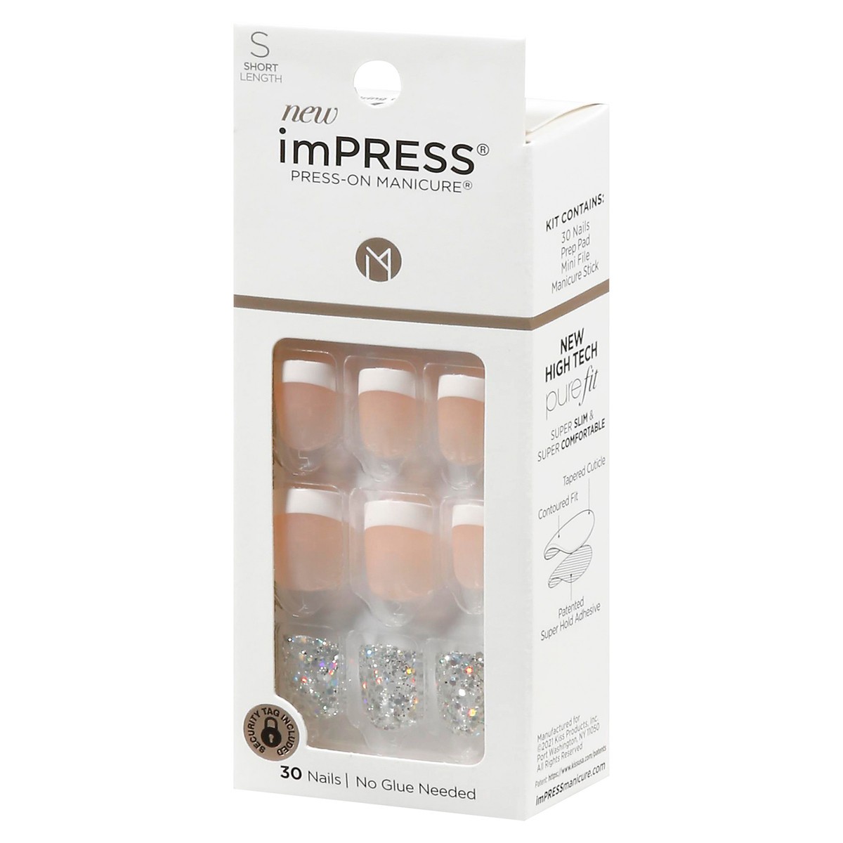 slide 6 of 14, imPRESS Press-On Manicure Time Slip Short Length Nails 30 ea, 30 ct