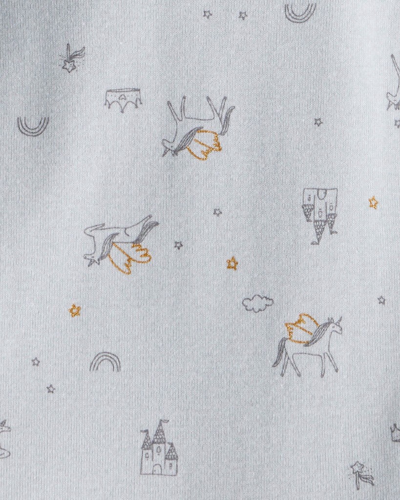 slide 3 of 5, Carter's Baby Girl 4-Pack Unicorn, Heart, Star Print Long-Sleeve Multipack Bodysuits - Navy Blue/White Multi NB, 1 ct