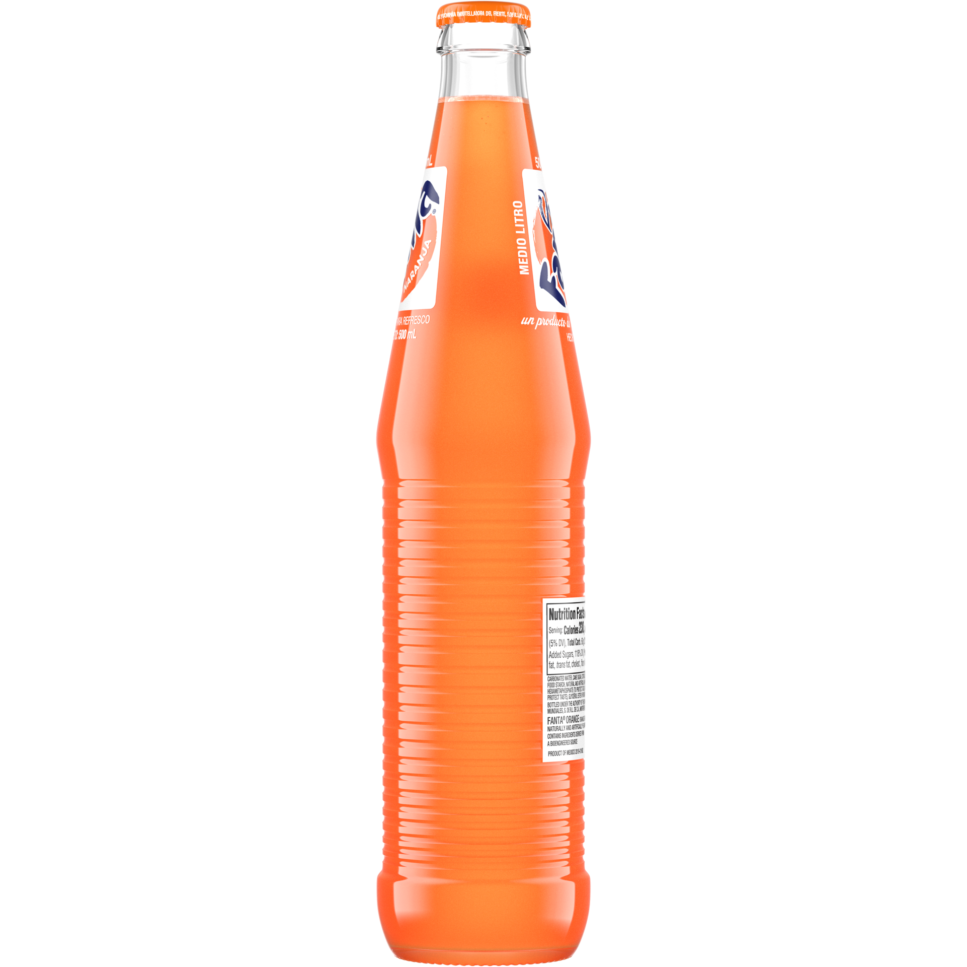 slide 2 of 5, Fanta Orange Mexico Glass Bottle, 500 mL, 16.9 fl oz