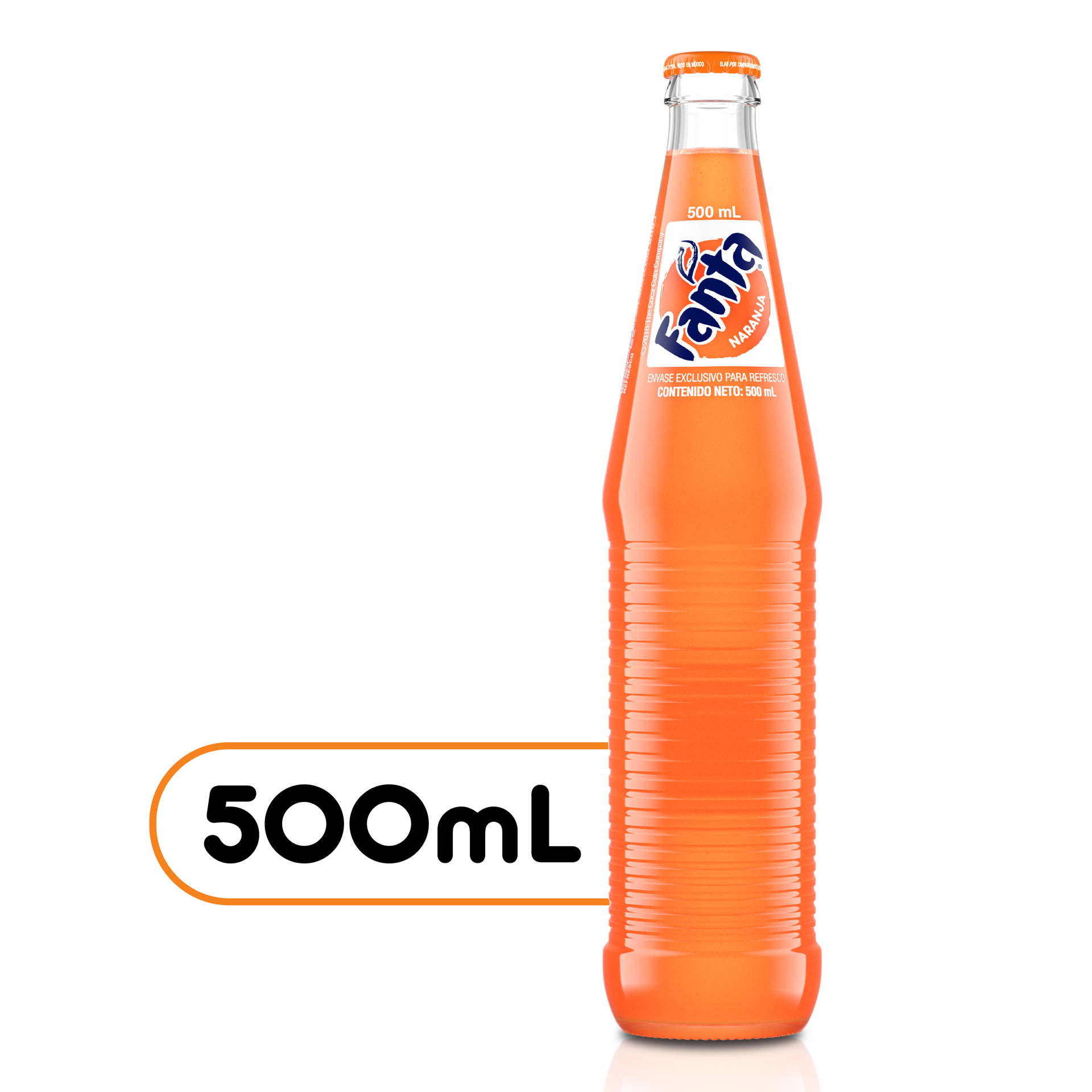 slide 1 of 5, Fanta Orange Mexico Glass Bottle, 500 mL, 16.9 fl oz