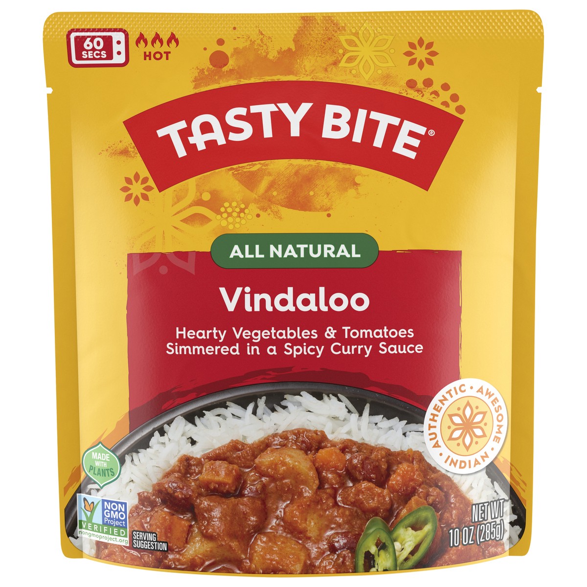 slide 1 of 9, Tasty Bite All Natural Hot Vindaloo 10 oz, 10 oz