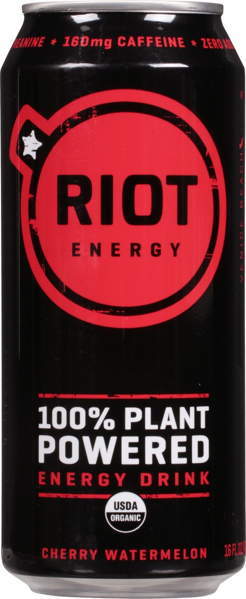 slide 6 of 9, Riot Energy Organic Cherry Watermelon Energy Drink, 16 fl oz
