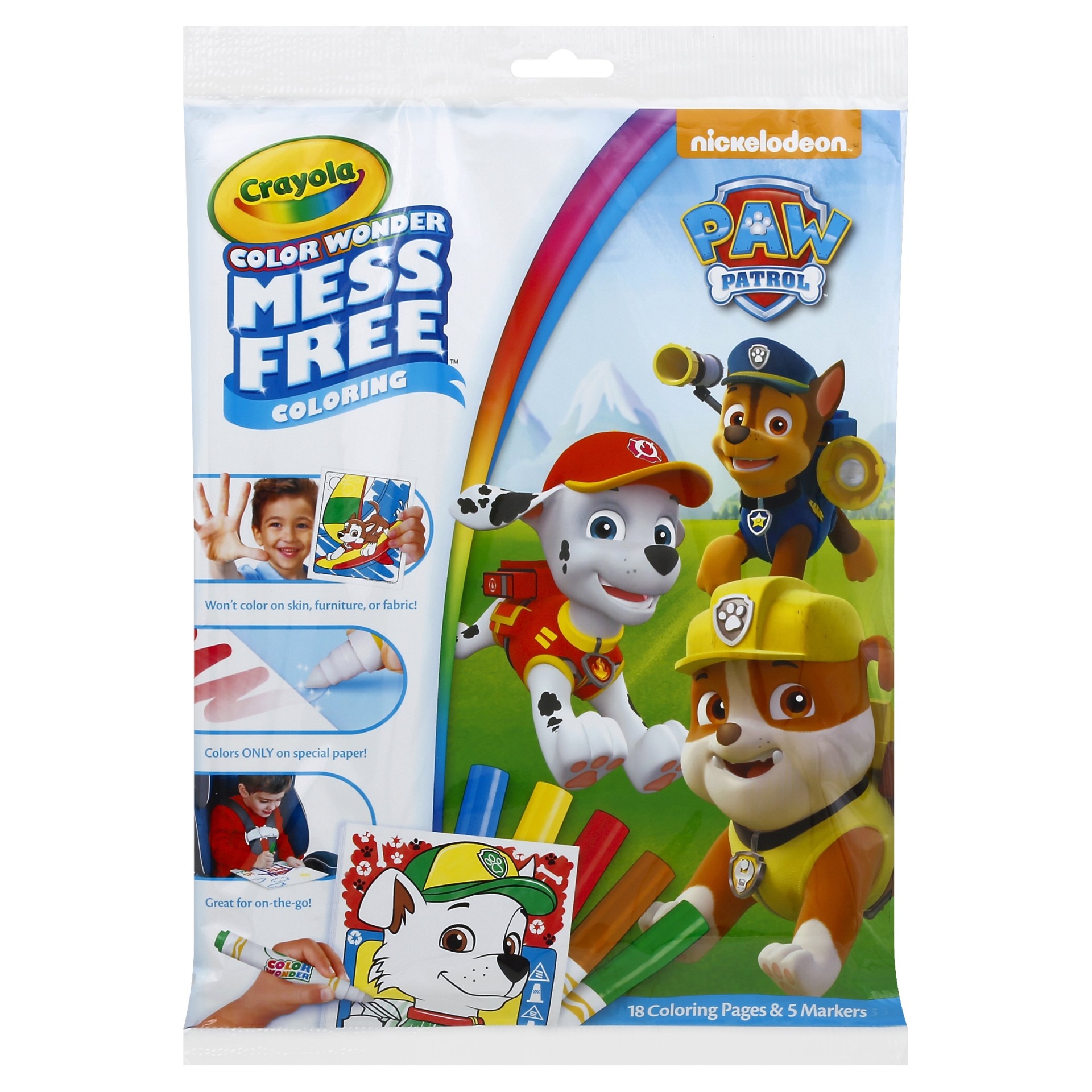 slide 1 of 7, Crayola Paw Patrol Color Wonder Coloring Pad & Markers, 1 ct