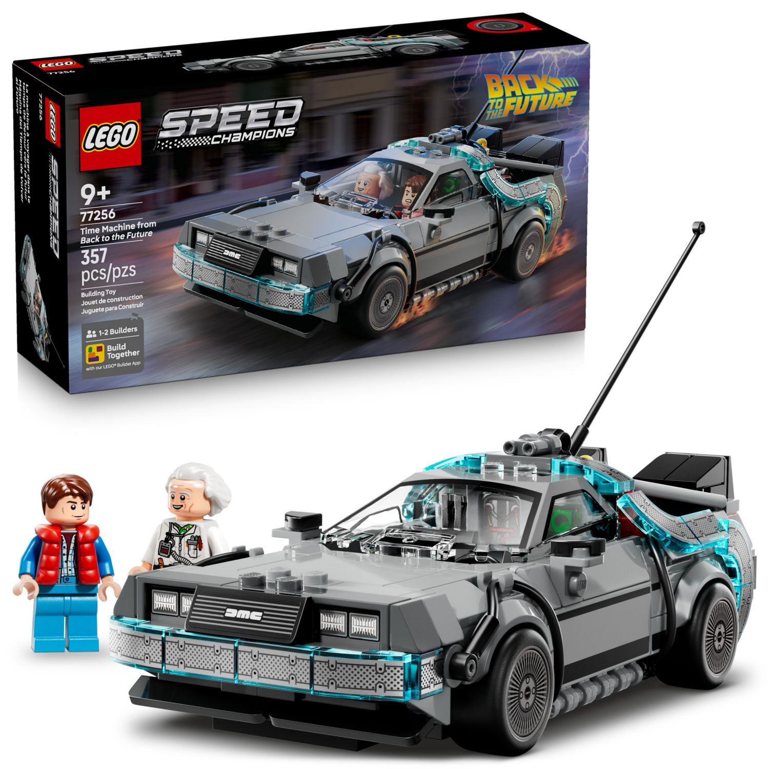 slide 1 of 6, Lego Speed Champions Time Machine From Back To The Future 77256, 1 ct