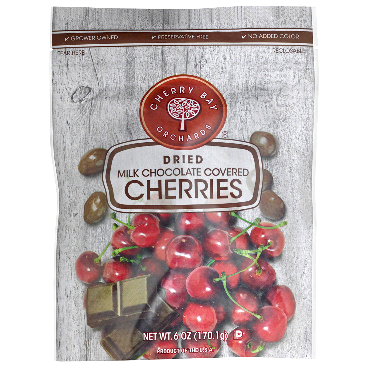 slide 1 of 1, Cherry Bay Orchards Shoreline Fruit Dried Milk Chocolate Covered Cherries, 6 oz