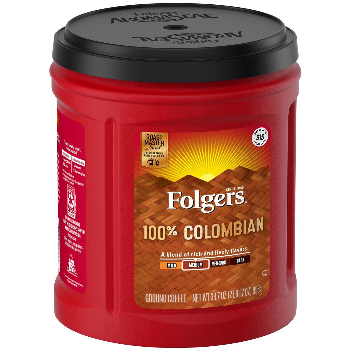 slide 1 of 4, Folgers Coffee, Colombian, 33.7 oz