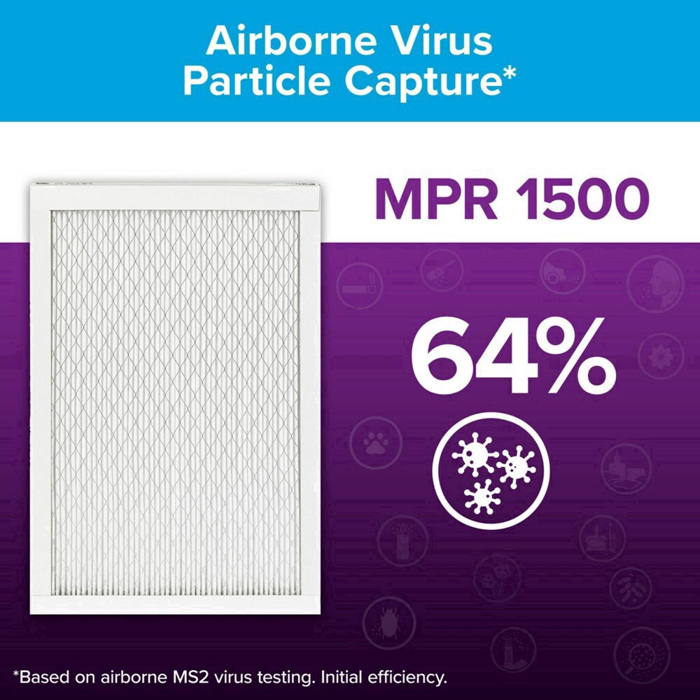 slide 22 of 34, Filtrete 20x25x1 Allergen Bacteria and Virus Air Filter 1500 MPR, 20 in x 25 in