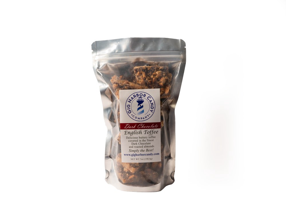 slide 1 of 1, Gig Harbor Candy Toffee Dark Chocolate English - 7 Oz, 7 oz