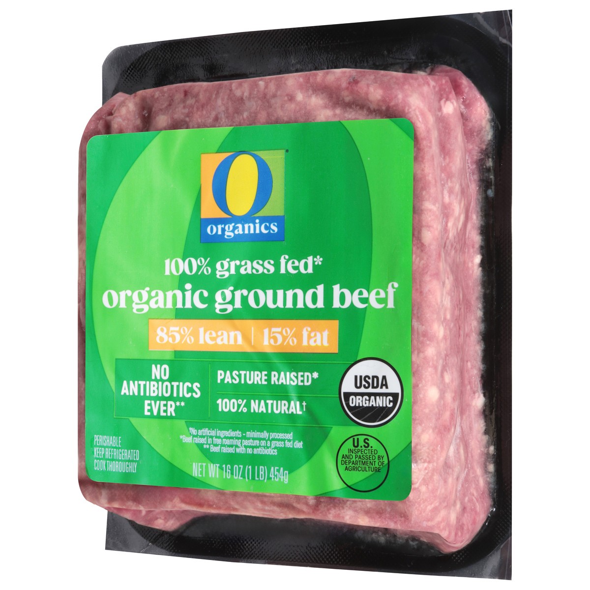 slide 2 of 14, O Organics 85% Lean 15% Fat Ground Beef - 16 oz, 16 oz