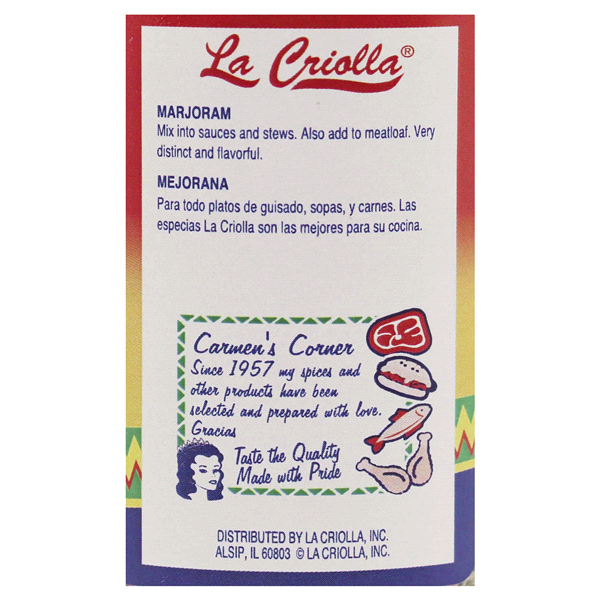 slide 8 of 9, La Criolla Whole Marjoram,., 50 oz
